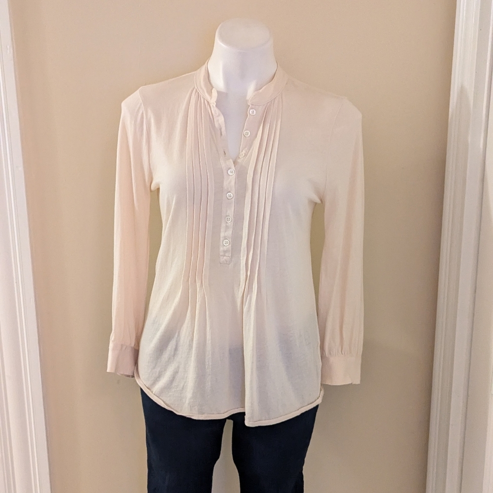 J. Crew cream color long sleeve top size S